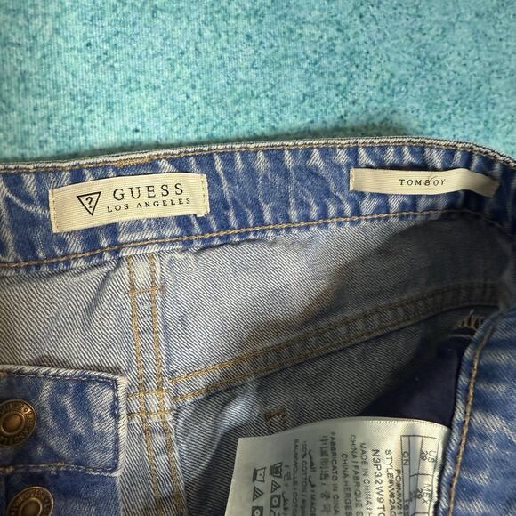 Vintage Guess Jeans Women’s 29 – TomBoy– Blue Distressed Denim Y2K Fits 32x26 - Picture 12 of 16